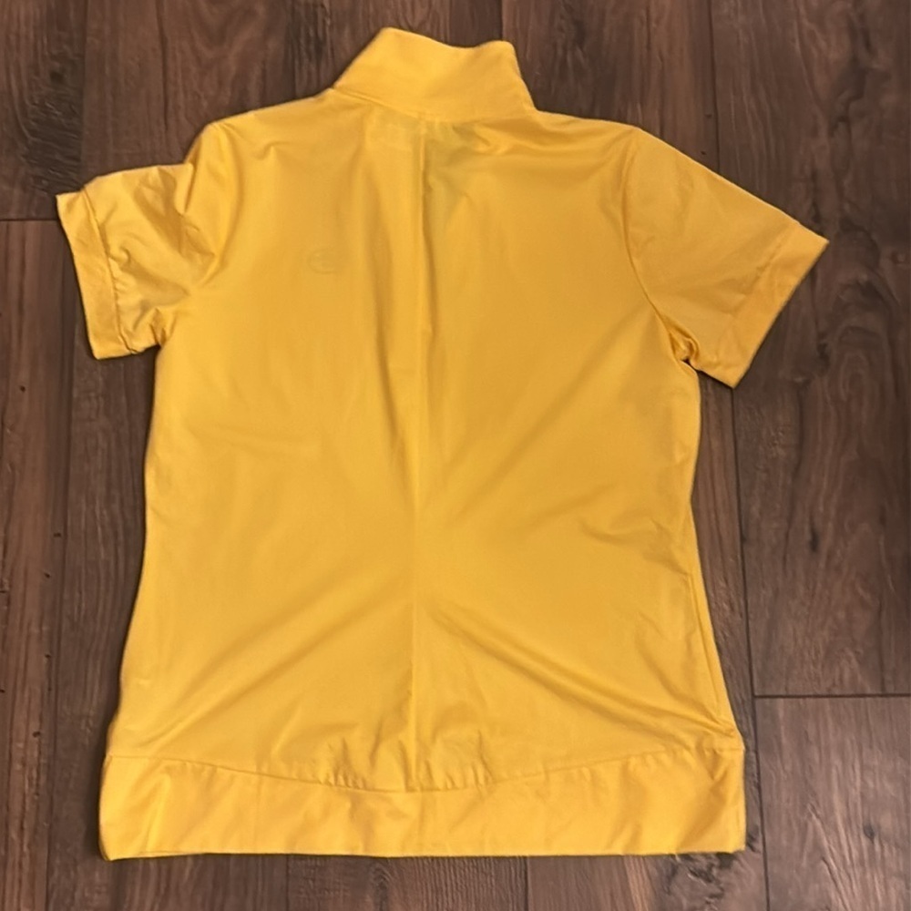 NIKE GREEN BAY PACKERS WOMENS YELLOW ZIP POLO SIZE L - Picture 2 of 4